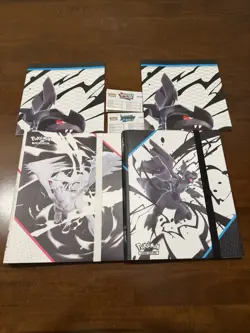Pokemon 1 Black Bolt & 1 White Flare Binders and 2 Posters Only NO CARDS - Image 1