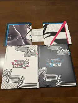 Pokemon 1 Black Bolt & 1 White Flare Binders and 2 Posters Only NO CARDS - Image 2