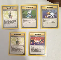 Wizards Pokemon TCG Base Set Unlimited Trainer Lot - Computer Search - 5 Cards - Image 1