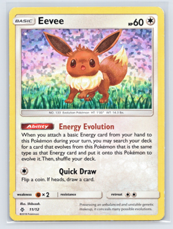 Pokemon - Eevee - 2018 McDonald's Promo Card 11/12 - Holo Rare MP DMG - Image 1