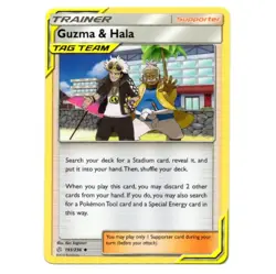 Guzma & Hala 193/236 Sun And Moon Cosmic Eclipse Regular Near Mint Pokemon Card - Image 1