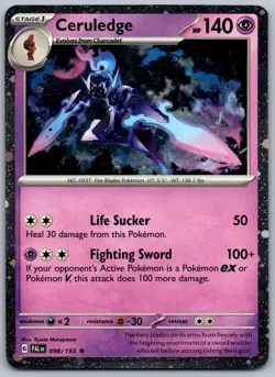 Pokemon TCG Paldea Evolved Ceruledge 098/193 Cosmos Holo Rare Promo. - Image 1