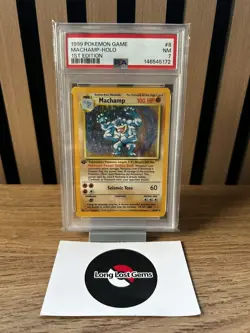 PSA 7 Machamp 8/102 Base Set 1st Edition Pokemon Card MINT - Image 1