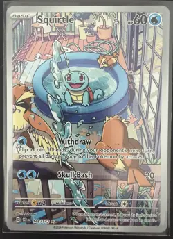 Pokemon Squirtle 148/142 Sv07 Stellar Crown Illustration Rare Holo Card 2024 - Image 3