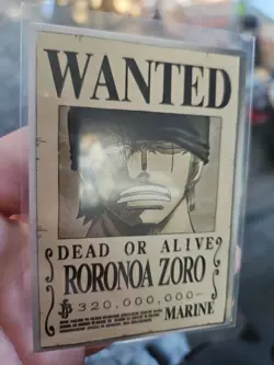 Roronoa Zoro Panini Epic Journey Marine One Piece Wanted Dead or Alive Card - Image 2