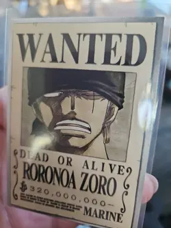 Roronoa Zoro Panini Epic Journey Marine One Piece Wanted Dead or Alive Card - Image 3