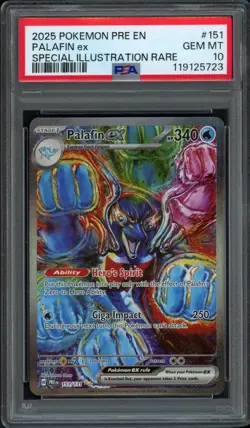 2025 Pokemon Prismatic Evolutions Palafin EX 151/131 PSA 10 Gem Mint SIR - Image 1