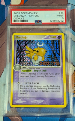 2005 POKEMON EX DEOXYS #14 SHEDINJA REVERSE FOIL HOLO PSA 9 - LOW POP 45 - Image 1