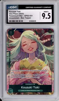 CGC 9.5 Kouzuki Toki One Piece Paramount War Box Topper Holo OP02-031 - Image 1