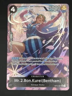 Mr.2.Bon.Kurei (Bentham) OP14-091 SR Alt Art One Piece TCG - Image 1