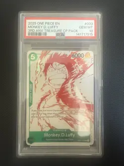 2025 ONE PIECE 3RD ANNIVERSARY TREASURE Campaign #033 MONKEY D. LUFFY PSA 10 - Image 1