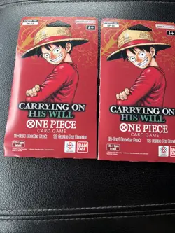 2x One Piece OP-13 Carrying On His Will Sleeved Booster Pack TWO PACKS - Image 1