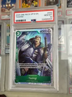 Tashigi OP10-032 Royal Blood Foil Super Rare PSA 10 2025 One Piece CCG EN - Image 1