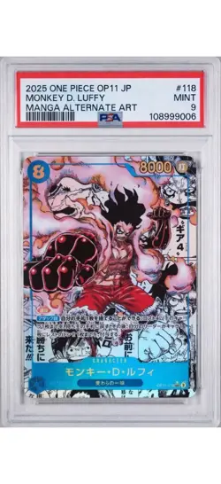 MANGA ALT ART GEAR 4 Monkey D. Luffy One Piece 2025 OP11 Japanese #118 PSA 9 - Image 1