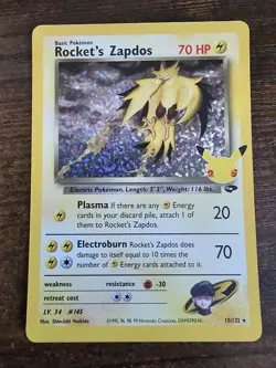 Pokemon Celebrations Rocket's Zapdos 15/132 Classic Collection Holo Near Mint - Image 1