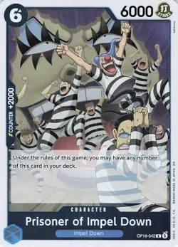 PRISONER OF IMPEL DOWN OP16-042 RARE THE TIME OF BATTLE ONE PIECE FOIL NEAR MINT - Image 2