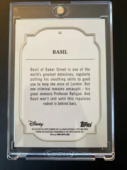 2024 Topps Chrome Disney 100 Basil #42 Red Black Wave /28 Great Mouse Detective - Image 2