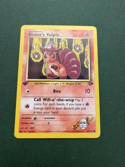 1st Edition Blaine's Vulpix 66/132 Gym Challenge Pokemon Card LP/NM - Image 1
