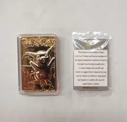 Complete Set of Burger King 1999 POKEMON 23K Gold Plated Cards & Bag Pikachu NIB - Image 4