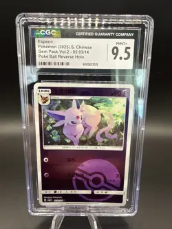 CGC 10 Espeon Poke Ball Reverse Holo 0503/14 Gem Pack Vol.2 ccb2 Pokemon Card - Image 1