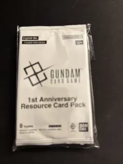 8x Gundam TCG 1st Anniversary Resource Card Pack SEALED 8 PACKS TOTAL - Image 1