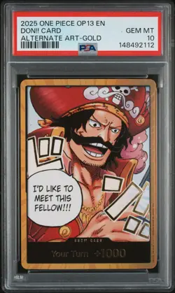 2025 ONE PIECE OP13-CARRYING ON HIS WILL ALTERNATE ART-GOLD DON!! CARD PSA 10 - Image 1