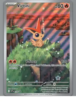 Pokemon TCG Card Victini SVP 208 Black Star Promo Illustration Rare - NM - Image 1