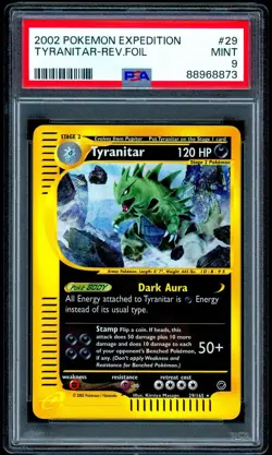 2002 Pokemon TYRANITAR Expedition REVERSE HOLO Foil e-Reader 29/165 - PSA 9 MINT - Image 2