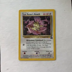 Team Rocket's Meowth 18/53 Wotc Black Star Promo Regular Pokemon Card NM - Image 1