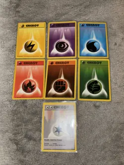 Energy Base Set Pokemon Card Lot Vintage 1999 WOTC LP .T75 - Image 1