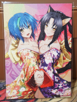 Kuroka Toujou & Xenovia Quarta High School DxD Sexy Waifu Textured Custom Card - Image 1