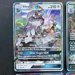 Pokemon TCG 4 Card Lot Holo GX Silvally Tyranitar Mewtwo Entei English - Image 2
