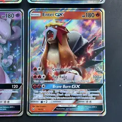 Pokemon TCG 4 Card Lot Holo GX Silvally Tyranitar Mewtwo Entei English - Image 5