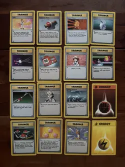 Pokemon Base Set Lot 16 Cards Rare, Uncommon, Common Trainer Energy - Image 1