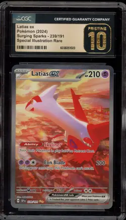 Pokemon Latias ex Surging Sparks Special Illustration Rare #239 CGC 10 Pristine - Image 1