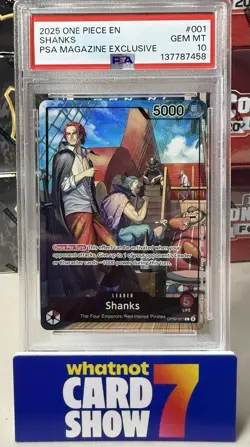 2025 SHANKS One Piece PROMOS PSA MAGAZINE EXCLUSIVE #001 PSA 10 GEM MINT - Image 1