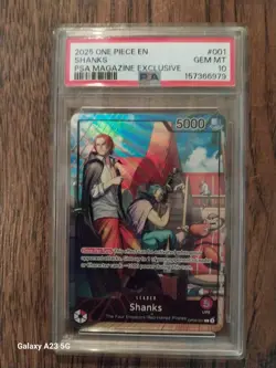 2025 ONE PIECE PROMOS PSA MAGAZINE EXCLUSIVE #001 SHANKS PSA 10 - Image 1