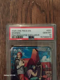 2025 ONE PIECE PROMOS PSA MAGAZINE EXCLUSIVE #001 SHANKS PSA 10 - Image 2