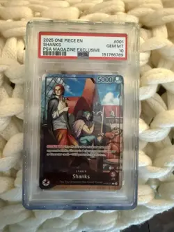 2025 SHANKS One Piece PROMOS PSA MAGAZINE EXCLUSIVE #001 PSA 10 GEM MINT - Image 1