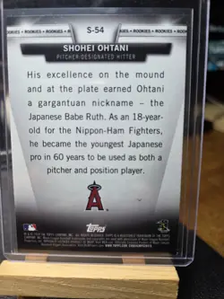 SHOHEI OHTANI 2018 Topps Rookies ANGELS BASEBALL ROOKIE CARD Japan Star RC LE! - Image 3