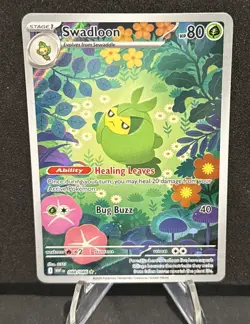 Pokemon Swadloon 088/086 SV White Flare Illustration Rare Holo NM - Image 1