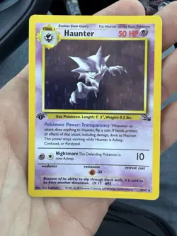 Pokemon TCG WOTC Vintage Haunter Fossil 6/62 1st Edition HP/DMG See Pics - Image 1
