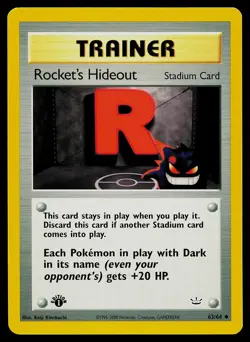 Pokemon Card - Rocket's Hideout Neo Revelation 63/64 1st Edition Uncommon - Image 1