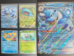 Pokemon Scarlet And Violet 151 Blooming Waters Promo Cards + JUMBO Blastoise - Image 1