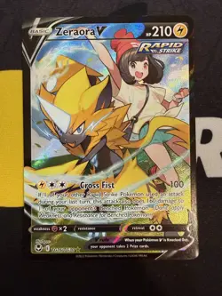 Pokemon Card Zeraora V TG16/TG30 Silver Tempest Trainer Gallery Holo Near Mint - Image 1