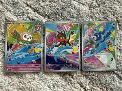 Pokemon TCG First Partner Illustration Collection Series 1 Gen 7 Alola Starters - Image 1