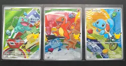 Pokemon TCG First Partner Illustration Collection Series 1 Kanto Starter Cards - Image 1