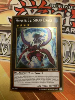 Number 32: Shark Drake PGLD-EN044 Gold Rare EURO Unlimited NM Yugioh - Image 1