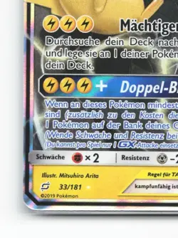 Pikachu & Zekrom -GX - Articuno Pokemon Karte 33/181 Holo Teams sind Trumpf /S93 - Image 5