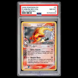 Pokemon Card PSA 8 Flareon 5/113 EX Delta Species Reverse Holo Foil Rare 2005 - Image 1